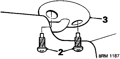 Diagram showing sun visor with callout numbers 2 and 3
