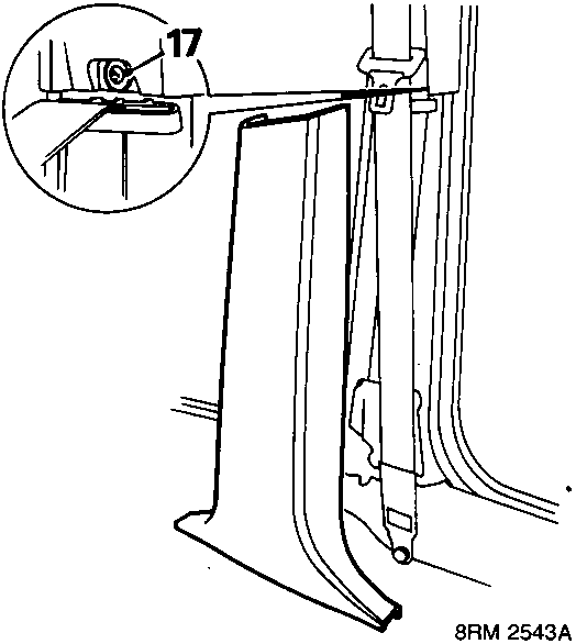 Diagram showing release of lower B post finishers with callout number 17