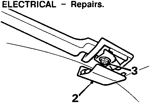 Diagram showing the roof lamp assembly (2) and its fixing screw (3), reference 76M 0553
