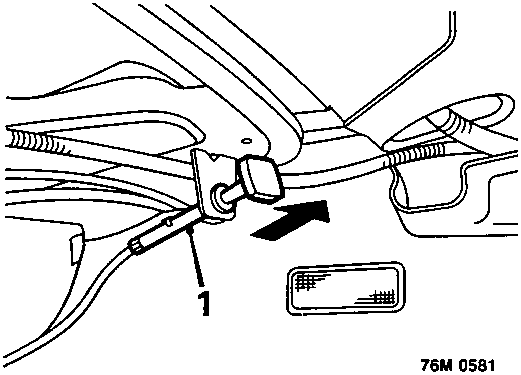 Diagram showing release of both rear seat squab catches and folding squabs forward