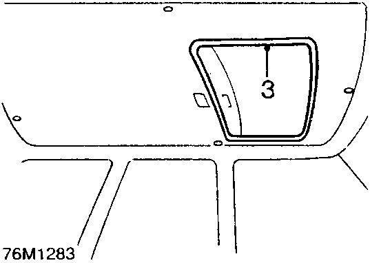 Diagram showing the sun roof aperture seal finisher on the headlining