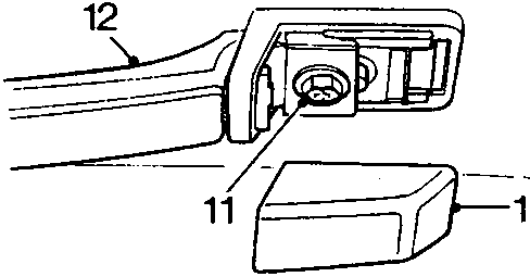 Diagram showing the grab handle cover, securing screws, and handle itself