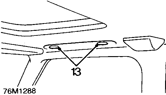 Diagram showing the plug locations on the drivers side of the headlining near the interior lamp