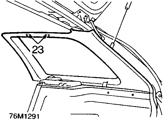 Diagram showing release of D/E post trim finisher with callout number 23