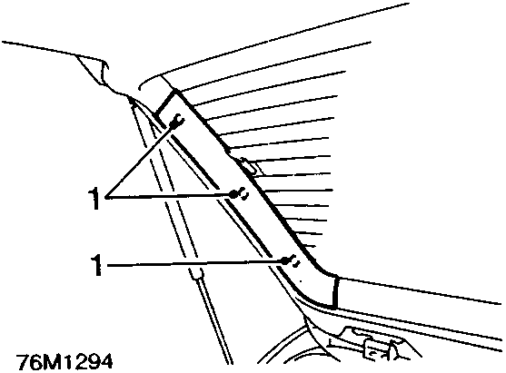 Diagram showing release of clips securing side trim finisher to taildoor