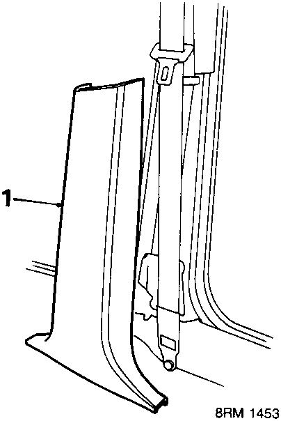 Diagram showing the removal of the 'B' post finisher, with callout number 1.