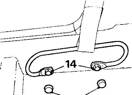 Diagram showing the two lower anchorage bolts and their covers on the vehicle floor.