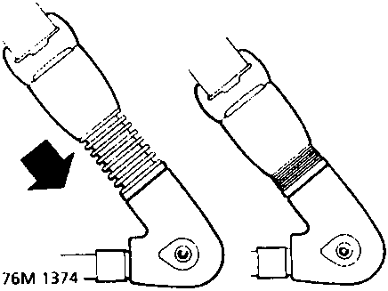 Diagram showing two seat belt pretensioner units with an arrow indicating the direction of pull