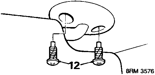 Diagram showing sun visor mounting with callout 12