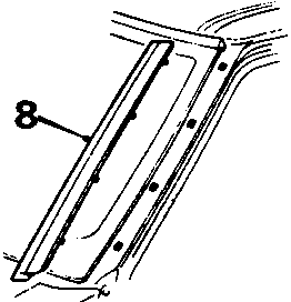Diagram showing side moulding with callout 8