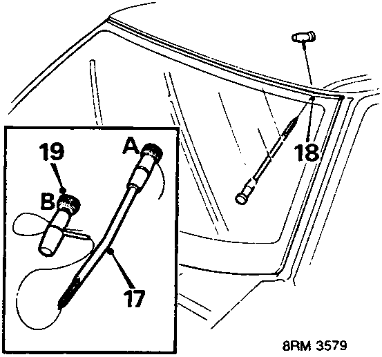 Diagram showing parts 17, 18, 19, A, and B related to cutting wire handles and sealer removal