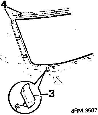 Diagram showing stopper brackets 3 being fitted to the body frame