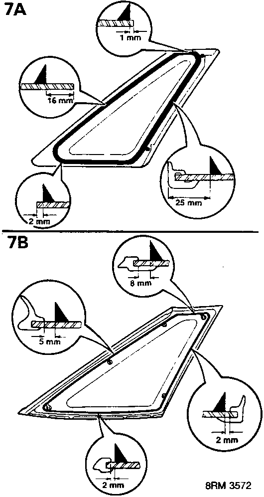 Illustrates window regulator assembly dimensions and tolerances