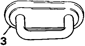 Rear seat catch striker rubber component labeled 3