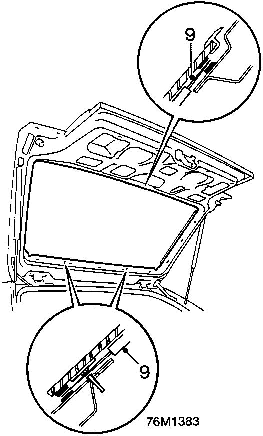 Illustrates installation of windshield wiper motor linkage component