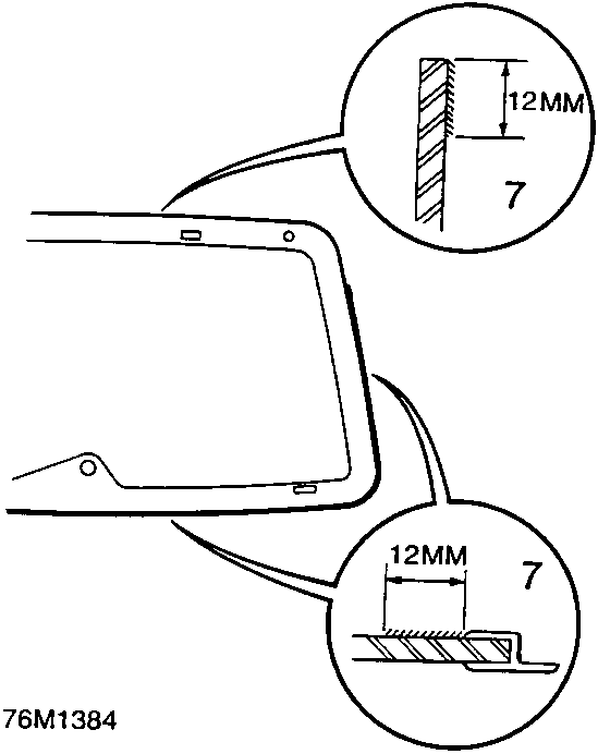 Illustrates door frame mounting dimensions and attachment points