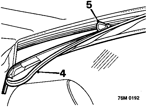 Diagram showing Velcro being peeled away from the top of the backlight to reveal the zip fastener (callout 4) and the zip itself (callout 5).