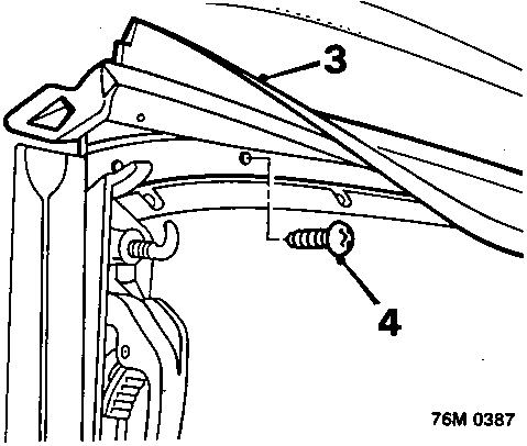 Diagram showing header seal assembly with callout numbers 3 and 4