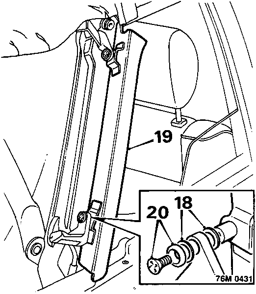 Diagram showing the installation of D post brackets, clamp rails, and washers on the hood frame structure