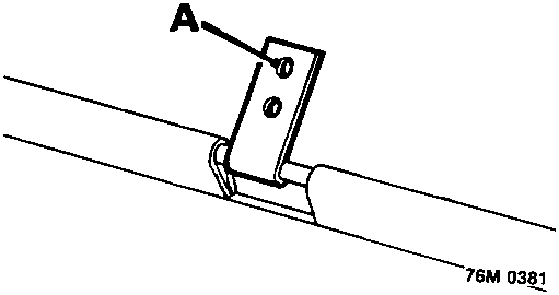 Diagram showing bracket holes labeled A on a headlining bow component