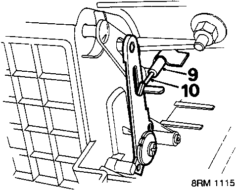 Diagram showing the blower housing area with callout numbers 9 and 10