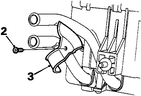 Diagram showing heater pipe bracket with callout numbers 2 and 3