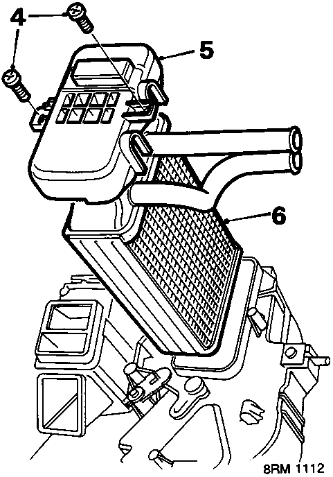 Diagram showing matrix cover and matrix assembly with callout numbers 5 and 6