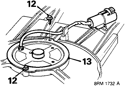Diagram showing motor and cowl assembly with callout number 12 and 13