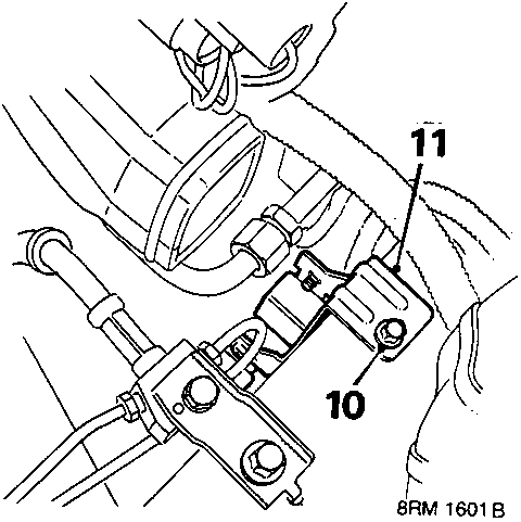 Diagram showing relay bracket assembly with callout numbers 10 and 11.