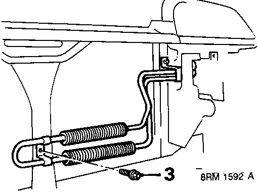 Diagram showing power steering oil cooler bracket bolted to bonnet catch plate, callout 3.