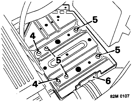 Diagram showing resonator and battery tray with callout numbers 4, 5, 6