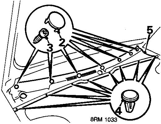 Diagram of plenum air intake area showing numbered components 2, 3, 4, 5