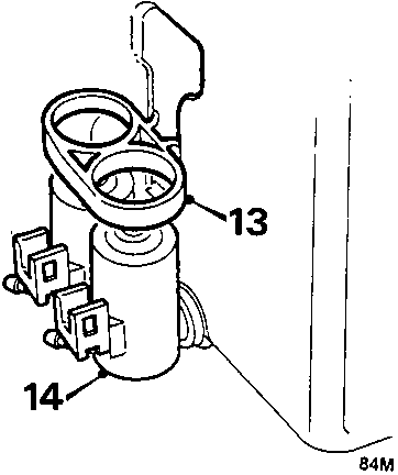 Diagram showing washer pump clip and pumps removed from reservoir seal