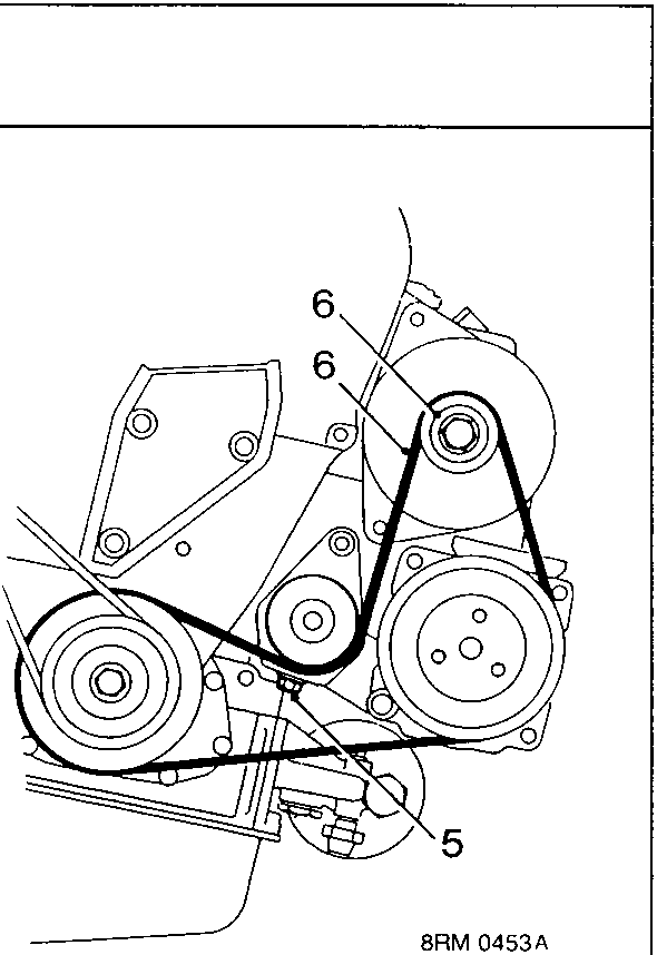 Alternator belt tensioner and pulley arrangement
