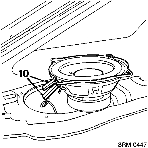 Diagram showing speaker connector with callout number 10