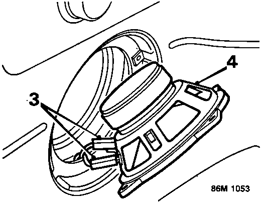 Diagram showing Lucar connectors and speaker being removed from trim panel