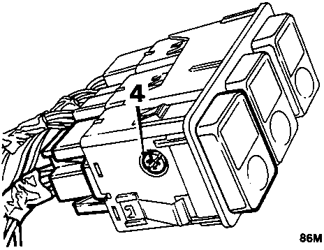 Diagram of hazard warning light switch with callout number 4