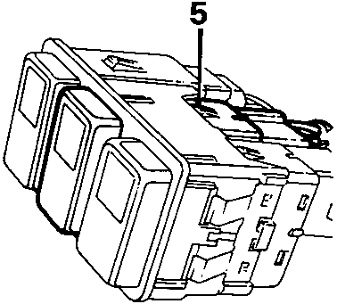 Diagram of switch illumination and indicator bulbs with callout number 5