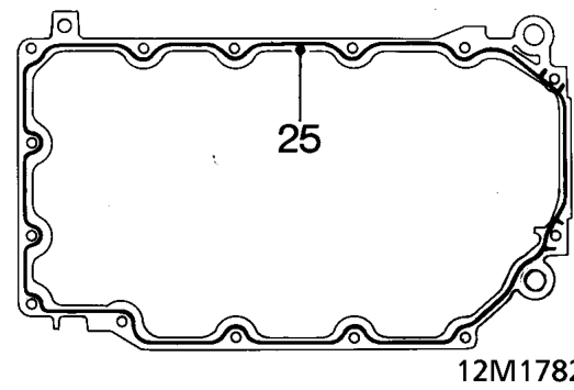Clean sealing surface on sump flange using suitable solvent.