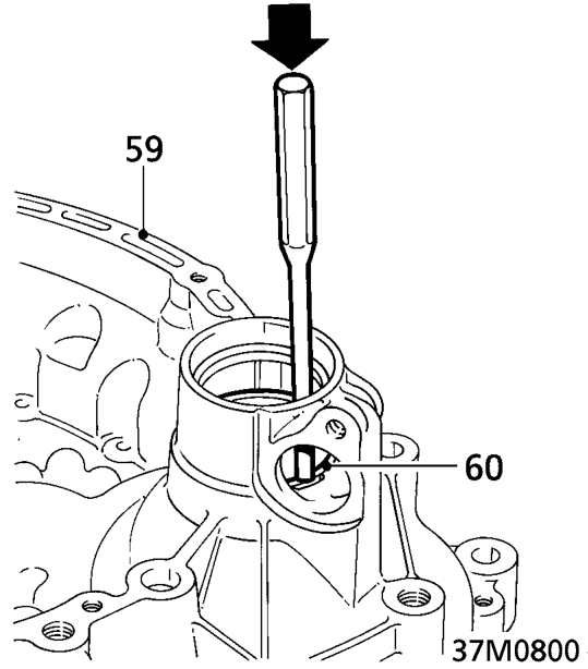 Remove 4 spring dowels from clutch housing.
