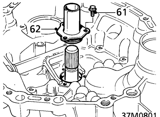 Using a punch inserted in slots in clutch housing, progressively drive out differential be