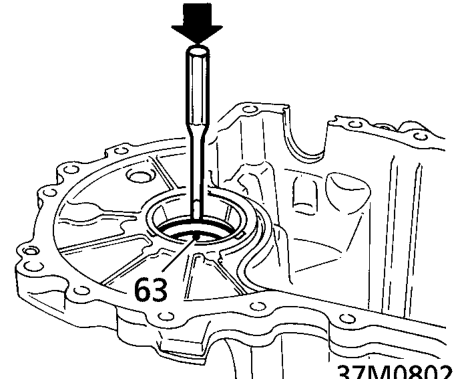 Remove and discard release bearing guide sleeve and oil seal.