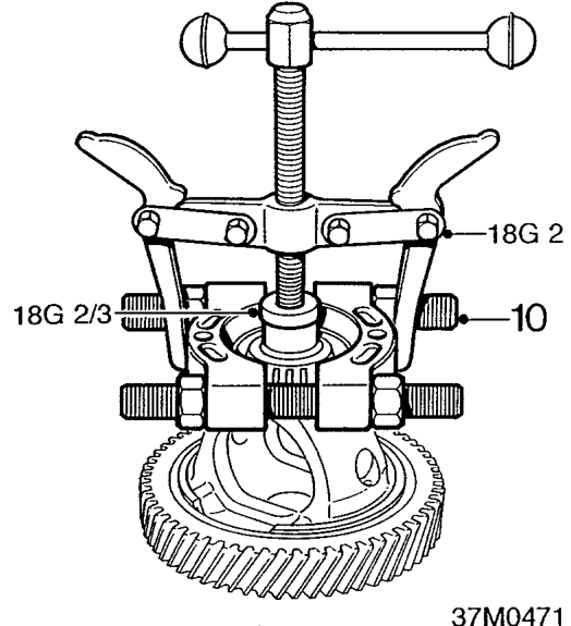 Remove drive gear and retaining ring.