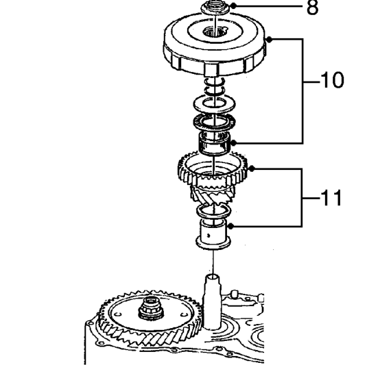 Using a chisel, cut lock tab on idler shaft locknut.