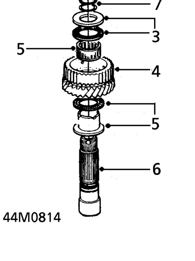 Idler shaft – Remove 1st hold clutch assembly from idler shaft.