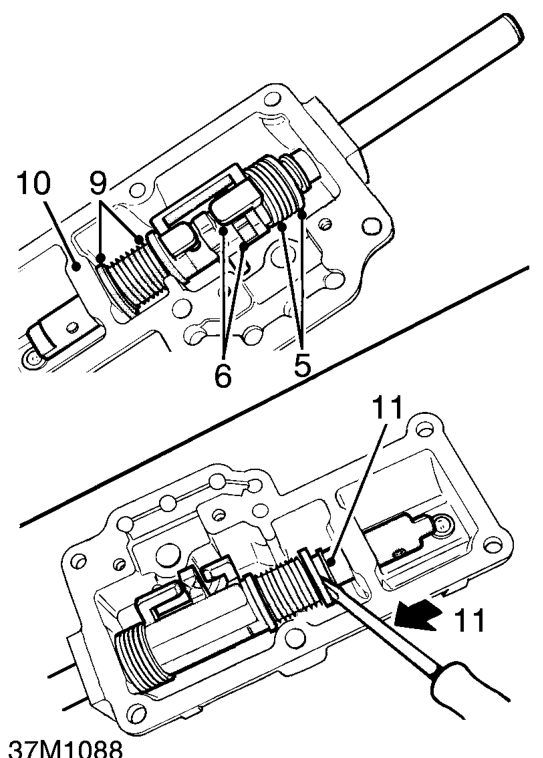 Selector housing - reassembling – Lubricate selector shaft components and a new shaft oil seal with gearbox oil.