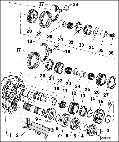 SEAT Workshop Manuals > Leon Mk1 > 6-speed manual gearbox 01X > Gearbox