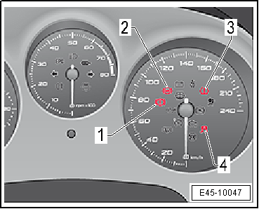 SEAT Workshop Manuals > Leon Mk1 > Running gear > Brake system > ABS, ADR,  TCS, EDL, ESP > Viewing the faults indicated by the control warning lamps