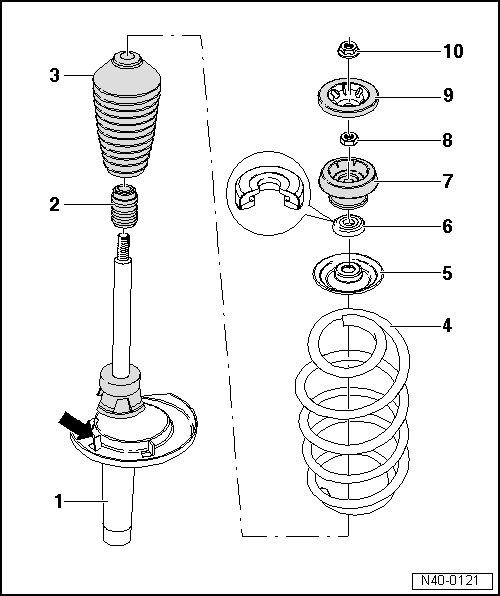 Схема заднего амортизатора пассат б3