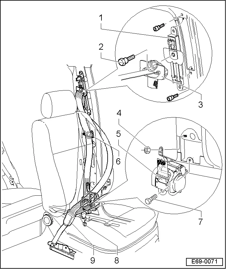 SEAT Manuals > Leon Mk2 > Body > Bodywork, Interior fitting